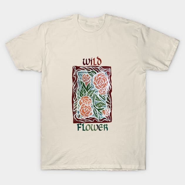 Wild Flower Roses T-Shirt by bubbsnugg